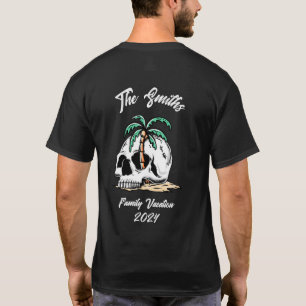 Custom Skull and Palm Tree  T-Shirt