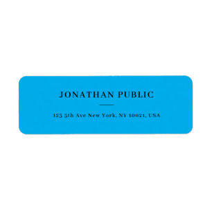 Custom Sky Blue Minimalist Template Return Address Return Address Label