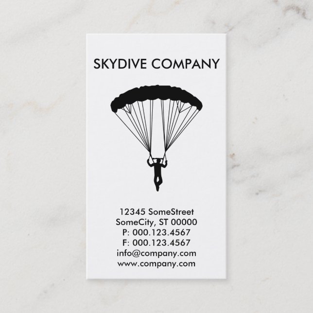 custom skydive business card (Front)