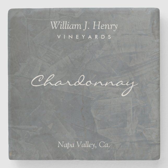 Custom Slate Stone Wine Coaster Artisan Decor (Front)