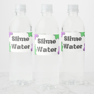 Custom Slime Birthday Party Water Bottle Label