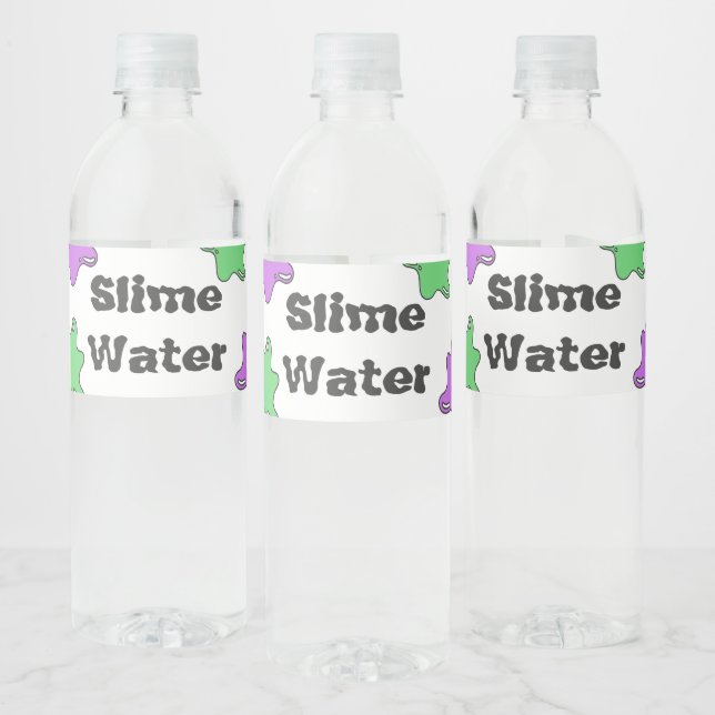 Custom Slime Birthday Party Water Bottle Label (Bottles)