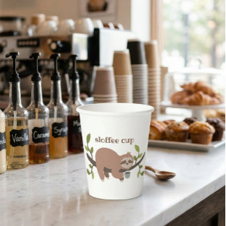 Custom Sloffee Sloth Paper Cup