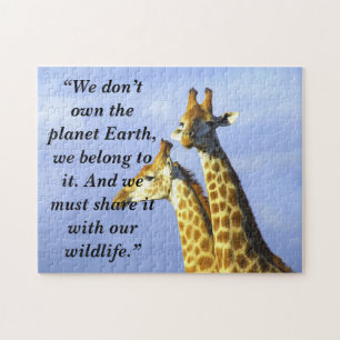 Custom Slogan/Conservation Giraffe Lookout Jigsaw Puzzle