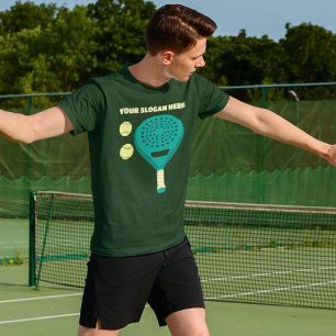 Custom Slogan Padel Tennis Racket and Balls T-Shirt