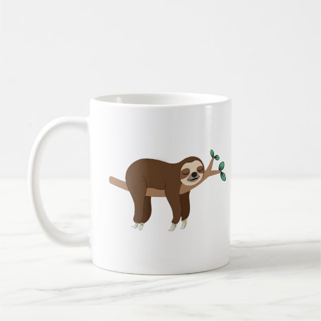 Custom Sloth Memes funny Sloth Jokes Coffee Mug (Left)