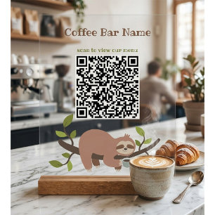 Custom Sloth QR Code Pedestal Sign
