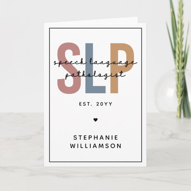 Custom SLP Speech Language Pathologist Card (Front)