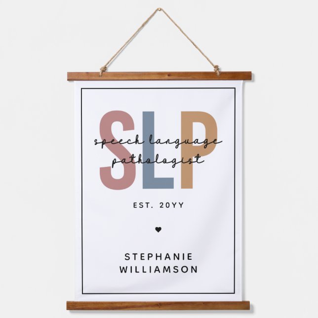 Custom SLP Speech Language Pathologist Hanging Tapestry (Front)