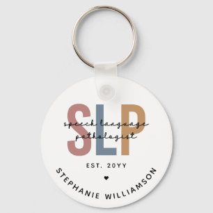 Custom SLP Speech Language Pathologist Key Ring