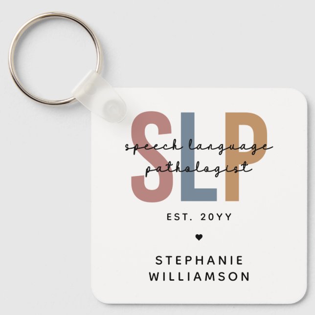 Custom SLP Speech Language Pathologist Key Ring (Front)