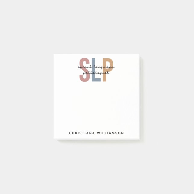 Custom SLP Speech Language Pathologist Post-it Notes (Front)