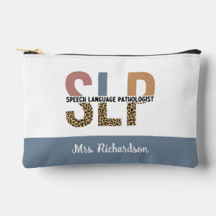 Custom SLP Speech Pathologist Leopard Print Accessory Pouch