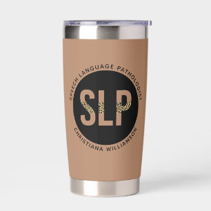 Custom SLP Speech Pathologist Leopard Print Gifts Insulated Tumbler