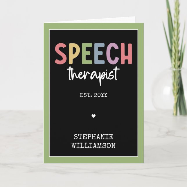 Custom SLP Speech Pathologist Speech Therapist Card (Front)