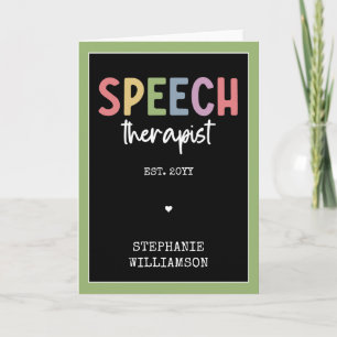 Custom SLP Speech Pathologist Speech Therapist Card
