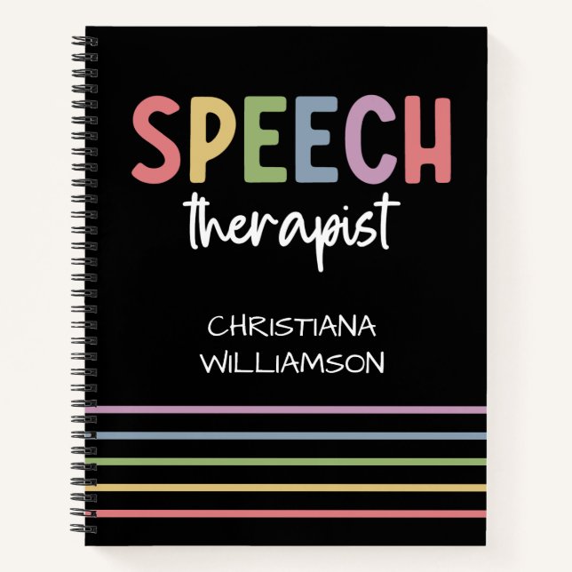 Custom SLP Speech Pathologist Speech Therapist Notebook (Front)