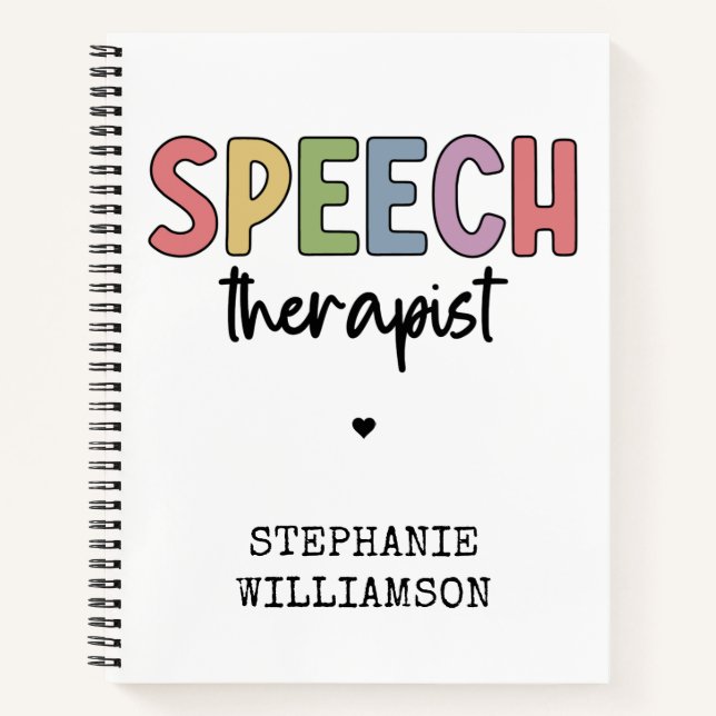 Custom SLP Speech Pathologist Speech Therapist Notebook (Front)