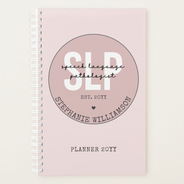 Custom SLP Speech Pathologist Speech Therapist Planner (Front)