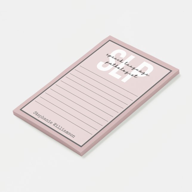 Custom SLP Speech Pathologist Speech Therapist Post-it Notes (Angled)