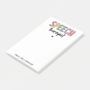 Custom SLP Speech Pathologist Speech Therapist Post-it Notes