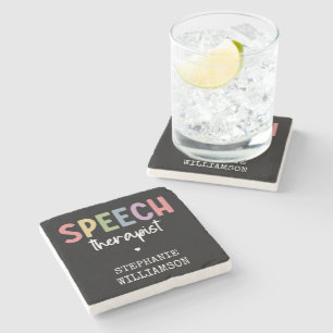 Custom SLP Speech Pathologist Speech Therapist Stone Coaster