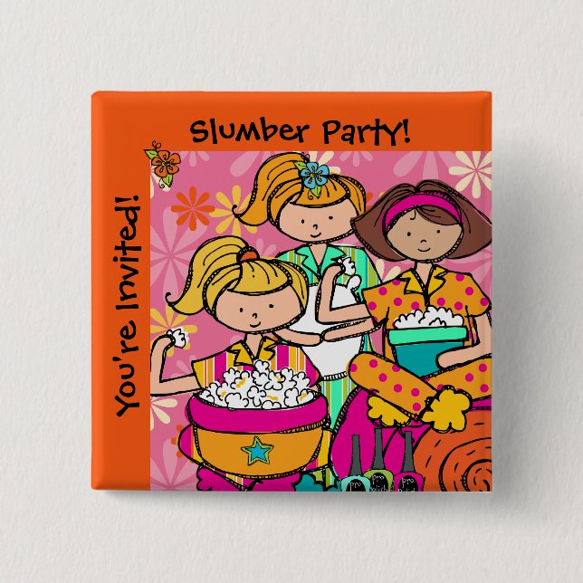 Custom Slumber Party Button (Front)