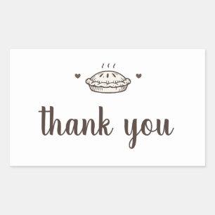 Custom Small Batch Bakery Pie Thank You Rectangular Sticker