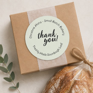 Custom Small Batch Bakery Thank You Round Sticker
