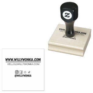 Custom small business card stamp with social netwo