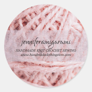 Custom Small Business Knit Supplies Classic Round Sticker