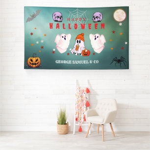 Custom Small Business Logo Halloween Party Banner