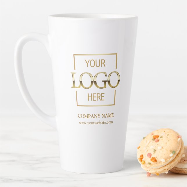 Custom Small Business Logo Personalised Branded Latte Mug (In Situ)
