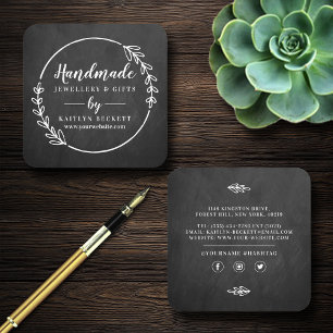 Custom Small Business Supplies Homemade/ Handmade Square Business Card