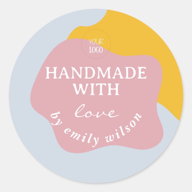 Custom Small Business Supplies Packaging Modern Classic Round Sticker (Front)