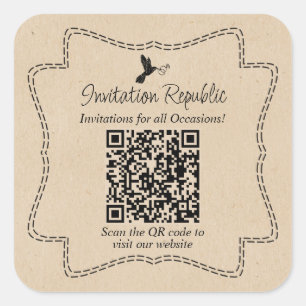Custom Small Business Supplies QR Code Packaging Square Sticker