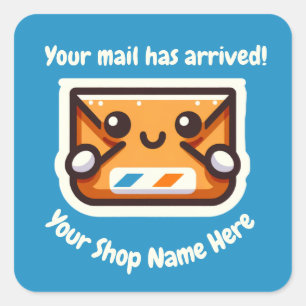 Custom Small Business Your Mail Has Arrived  Square Sticker