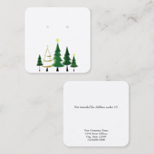 Custom Small Christmas Tree Earring Display Cards