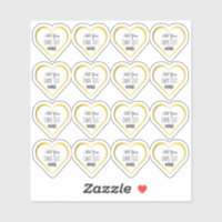 Custom Small Clear Gold Heart Stickers