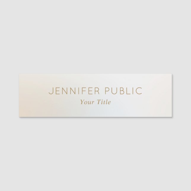 Custom Small Rectangle Name Staff Employee Modern Tag (Front)