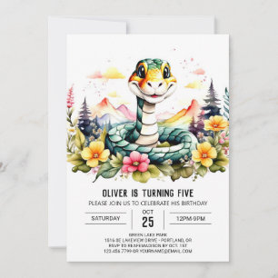 Custom Snake Children Birthday Invitation