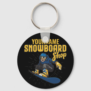 Custom Snow Boarder Snowboarding Shop Big Air  Key Ring