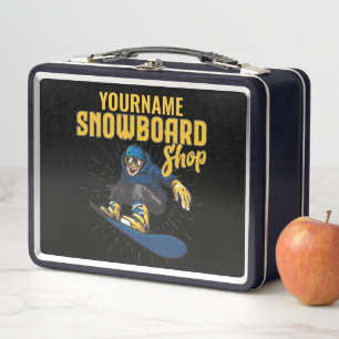 Custom Snow Boarder Snowboarding Shop Big Air Metal Lunch Box