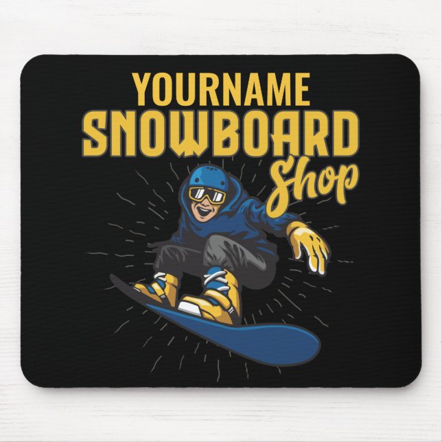 Custom Snow Boarder Snowboarding Shop Big Air  Mouse Pad (Front)
