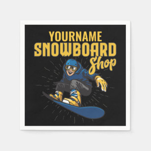 Custom Snow Boarder Snowboarding Shop Big Air Napkin