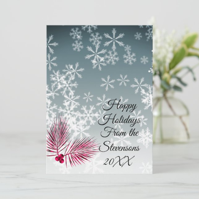 Custom Snowflake Christmas Greeting Card (Standing Front)