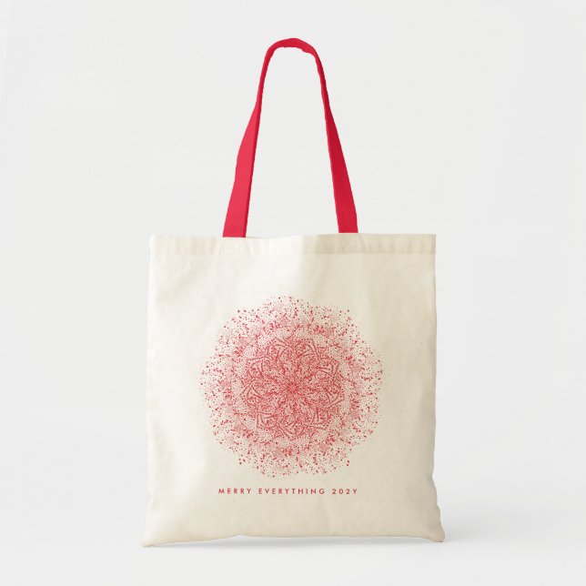 Custom Snowflake Christmas Holiday Tote Bag (Front)