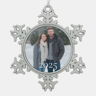 Custom Snowflake Photo Ornament 2025 Personalized