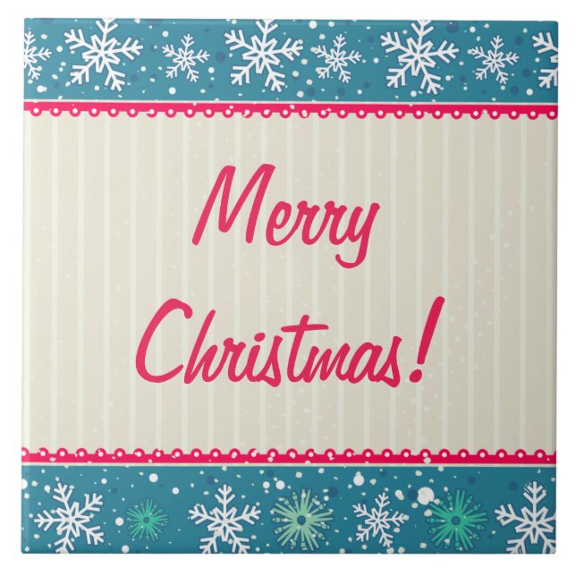 Custom Snowflakes and Presents Tile (Front)
