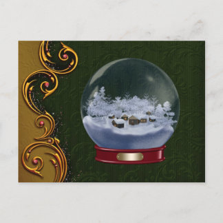 Custom Snowglobe Christmas Postcard